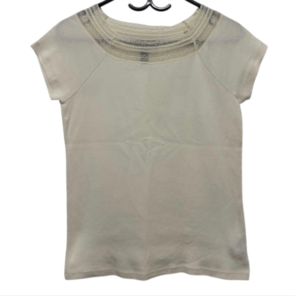 Ralph Lauren Cream Fitted Short Sleeve Tee - Picture 1 of 8